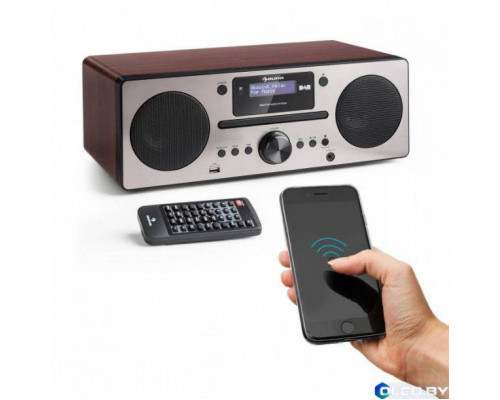 Микросистема Auna Harvard DAB / DAB + FM-тюнер CD-плеер USB Walnuss