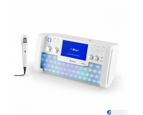 Караоке-система Auna DiscoFever LED Bluetooth 7 "TFT-Screen CD USB White