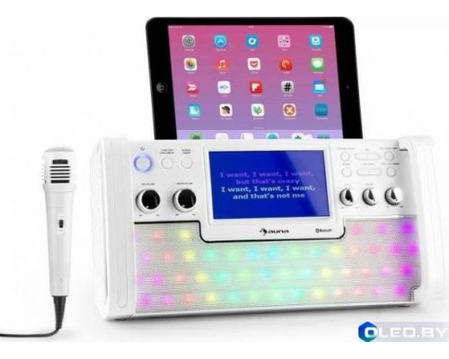 Караоке-система Auna DiscoFever LED Bluetooth 7 "TFT-Screen CD USB White
