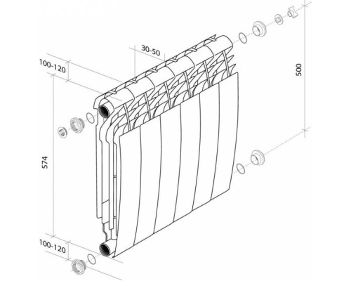Радиатор Royal Thermo BiLiner 500 Bianco Traffico - 10 секц.