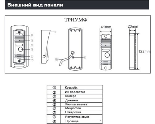 Вызывная панель Arsenal Триумф FHD