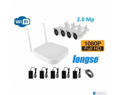 Беспроводной WiFi комплект видеонаблюдения 4 камеры Longse LS-2004