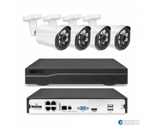 Комплект IP видеонаблюдения на 4 камеры XPX K3804 2 MP POE