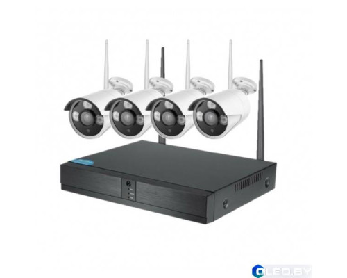 Беспроводной WiFi комплект видеонаблюдения 4 камеры XPX 3704 2Mp