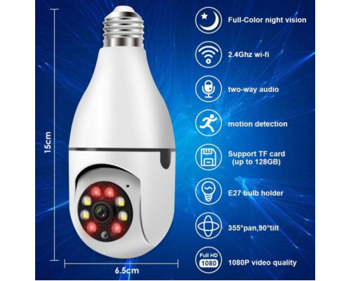 Беспроводная поворотная Wi-Fi IP камера XPX V380 E27